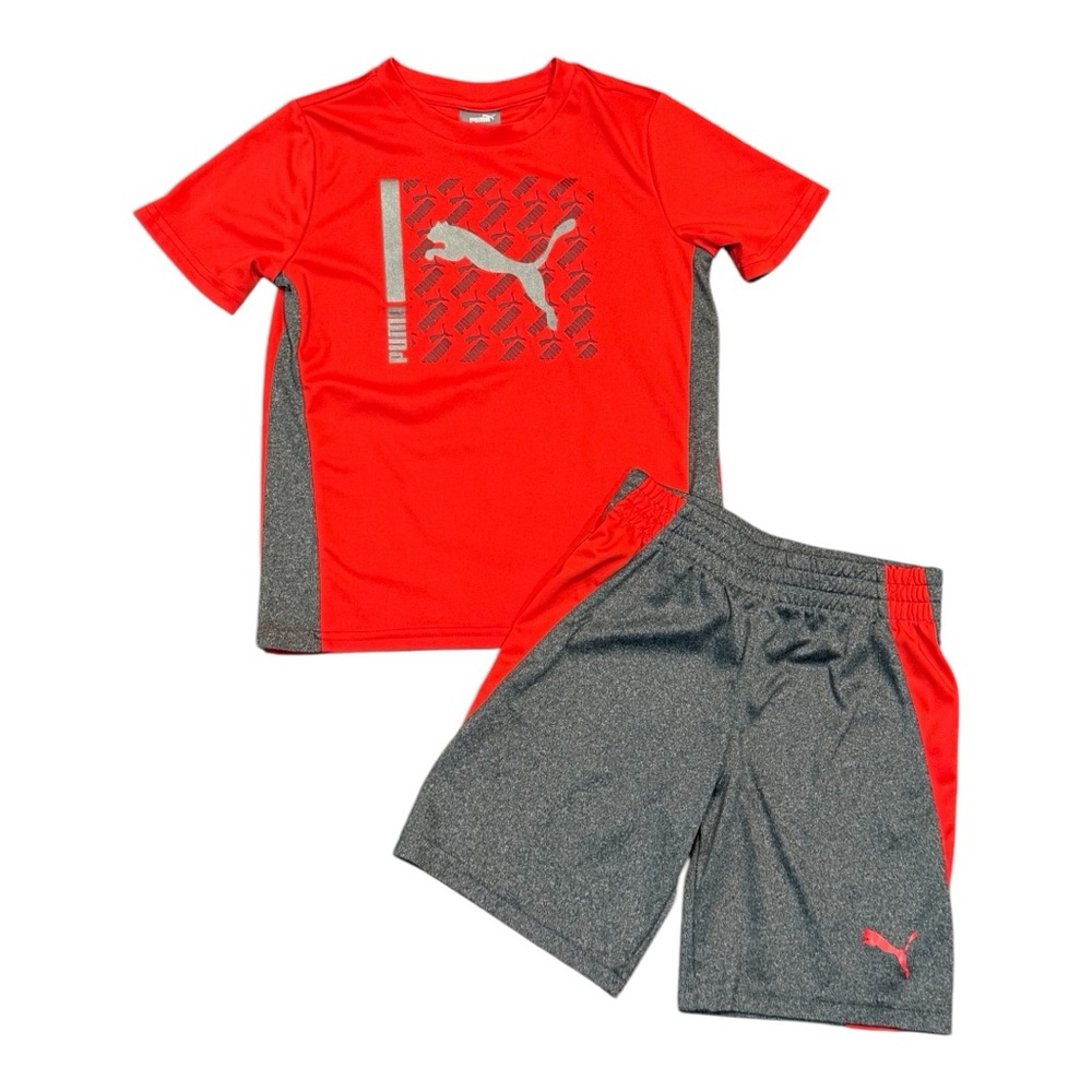 Puma dri fit red/gray shorts outfit